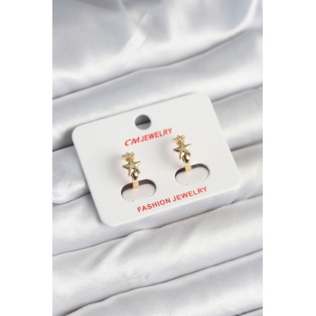 Pirinç Gold Renk Yıldız Kadın Küpe - Lisinya