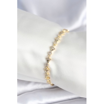 Pirinç Gold Renk Yelpaze Model Kadın Bileklik - Lisinya