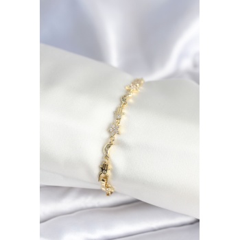 Pirinç Gold Renk Kadın Manifest Bileklik - Lisinya