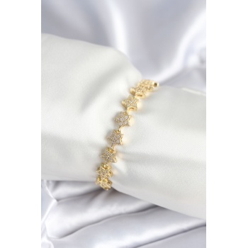 Pirinç Gold Renk Yıldız Model Kadın Bileklik - Lisinya