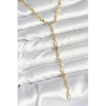 Pirinç Gold Renk Kadın Manifest Kolye - Lisinya