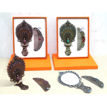 Tavuskuşu Katlanabilir Ayna Ve Tarak Seti Orta Boy Alk4984 - Lisinya