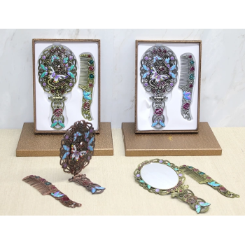 Kelebek Katlanabilir Ayna Ve Tarak Seti Büyük Boy Alk4981 - Lisinya