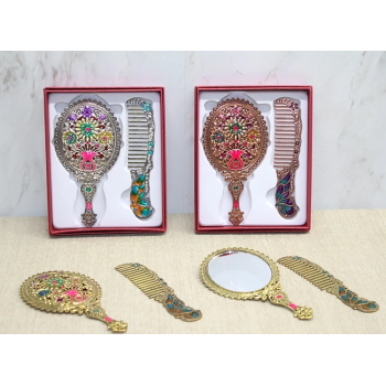 Çiçekli Ayna Ve Tarak Seti Küçük Boy Alk4991 - Lisinya