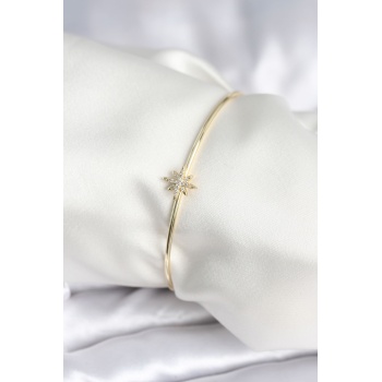 Kutup Yıldızı Figür Pirinç Gold Renk Kadın Bileklik - Lisinya