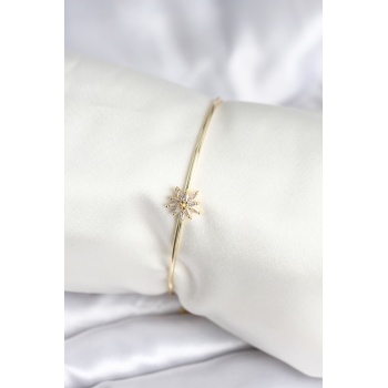 Yıldız Figürlü Gold Renk Pirinç Kadın Bileklik - Lisinya