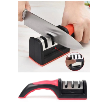 Profesyonel Bıçak Bileyici 3 Açılı Elmas Seramik Çelik Gövdeli El Bıçakları Bileme ( Lisinya )