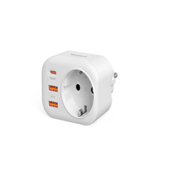 Ac-115 2500w 3.4a 2usb 1type-c 1soket Akım Korumalı Şarj Adaptörü Priz Çoğaltıcı ( Lisinya )