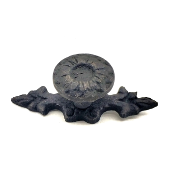 Antika Tarz Dekoratif Pirinç Çiçek Düğme - 20x53 Mm, Oksit ( Lisinya )