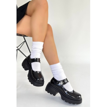 Siyat Siyah Rugan Dolgu Topuk Oxford Ayakkabı - Lisinya