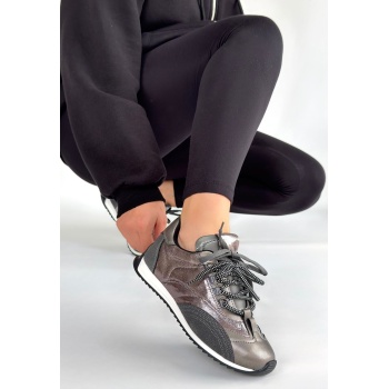 Ranu Platin Cilt Paraşüt Detaylı Bağcıklı Spor Ayakkabı - Lisinya