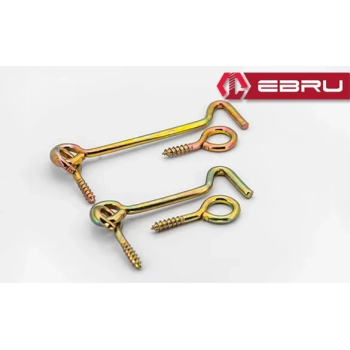 , Kapı Pencere Halkalı Çengel, Kanca Kilit 100 - 10 Adet ( Lisinya )