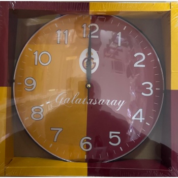 Duvar Saati Sarı Kırmızı