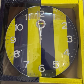 Duvar Saati Sarı Çubuklu