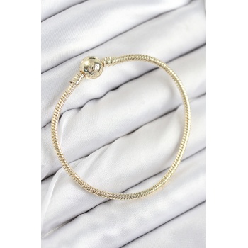 Pirinç Charm Topcuk Model Gold Renk Kadın Bileklik - Lisinya