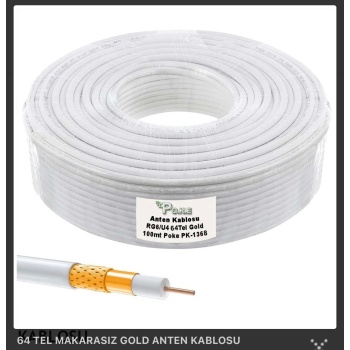 Anten Kablosu 64 Tel Gold 100 Mt RG6/U4
