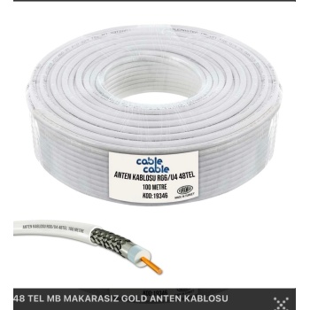 Anten Kablosu 48 Tel Gold 100 Mt RG6/U4