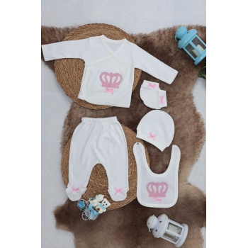 Sema Baby 5 Parça Hastane Çıkışı Zıbın Seti 0-3 Ay - Princess