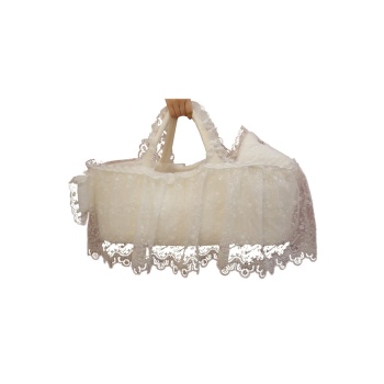 Sema Baby Fistolu Güpürlü Lüks Yenidoğan Bebek Yatağı - Ekru