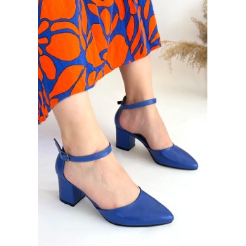 Mulen Mavi Cilt Topuklu Ayakkabı - Lisinya