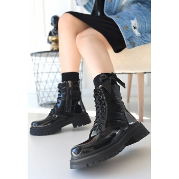 Josse Siyah Rugan Bağcıklı Bot - Lisinya