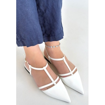 Canca Beyaz Rugan Babet Ayakkabı - Lisinya