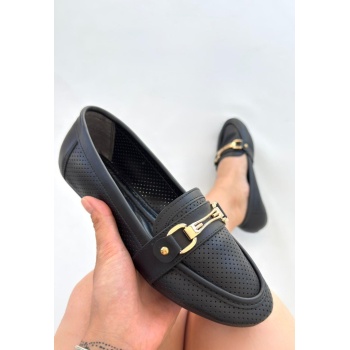 Rain Siyah Cilt Babet Ayakkabı - Lisinya