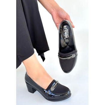 Yoer Siyah Rugan Dolgu Topuk Ayakkabı - Lisinya