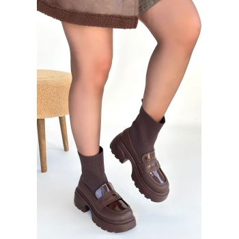 Wanye Kahverengi Cilt Cilt Streçli Bot - Lisinya