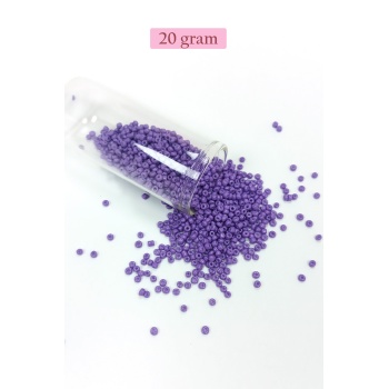 Dökme Cam Kum Boncuk (11/0) 2 mm - 20 Gram - Eflatun - BNC020