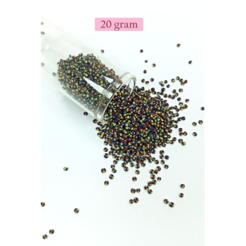 Dökme Cam Kum Boncuk (11/0) 2 mm - 20 Gram - Üç Renkli - BNC032