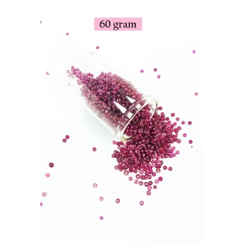 Dökme Cam Kum Boncuk (11/0) 2 mm - 60 Gram - Mor - BNC040