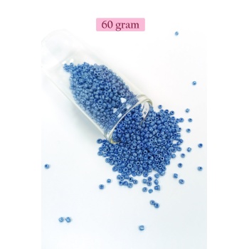 Dökme Cam Kum Boncuk (11/0) 2 mm - 60 Gram - Mavi - BNC044