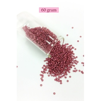 Dökme Cam Kum Boncuk (11/0) 2 mm - 60 Gram - Koyu Pembe - BNC046
