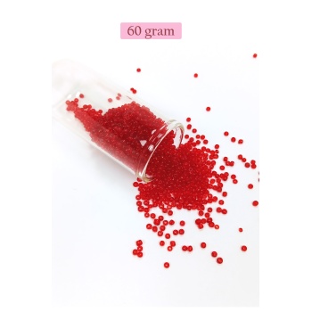 Dökme Cam Kum Boncuk (11/0) 2 mm - 60 Gram - Şeffaf Kırmızı - BNC056
