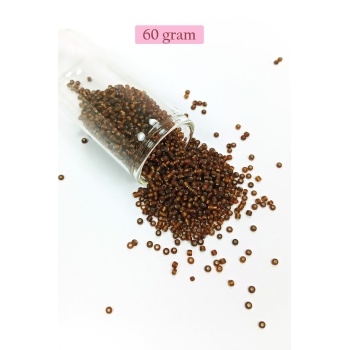 Dökme Cam Kum Boncuk (11/0) 2 mm - 60 Gram - Çok Koyu Turuncu - BNC064