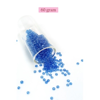 Dökme Cam Kum Boncuk (8/0) 3 mm - 60 Gram - Şeffaf Açık Mavi - BNC204