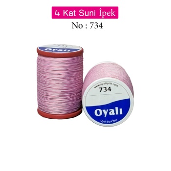 Oyalı 4 Kat Suni İpek İplik İğne Oyası Boncuk İpi Tığ Oyası No:734