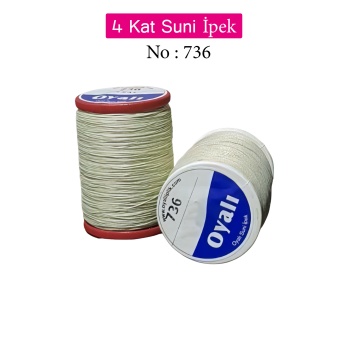 Oyalı 4 Kat Suni İpek İplik İğne Oyası Boncuk İpi Tığ Oyası No:736