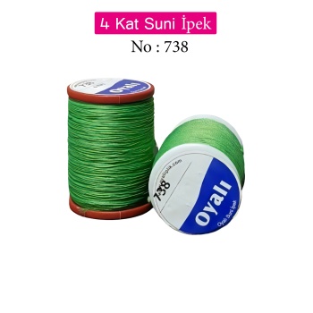 Oyalı 4 Kat Suni İpek İplik İğne Oyası Boncuk İpi Tığ Oyası No:738