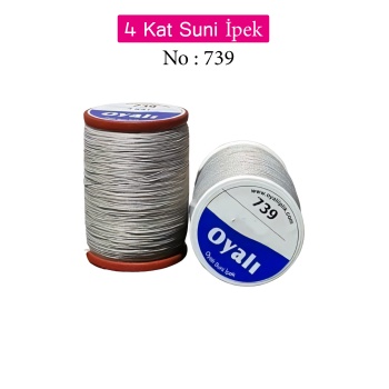 Oyalı 4 Kat Suni İpek İplik İğne Oyası Boncuk İpi Tığ Oyası No:739