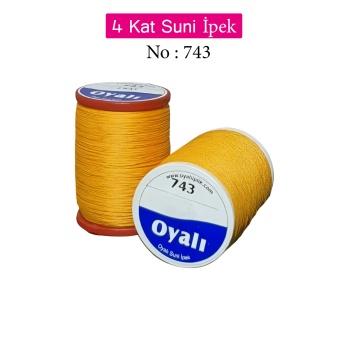Oyalı 4 Kat Suni İpek İplik İğne Oyası Boncuk İpi Tığ Oyası No:743
