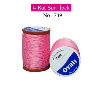 Oyalı 4 Kat Suni İpek İplik İğne Oyası Boncuk İpi Tığ Oyası No:749
