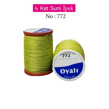 Oyalı 4 Kat Suni İpek İplik İğne Oyası Boncuk İpi Tığ Oyası No:772