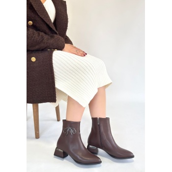 Harly Kahverengi Cilt Topuklu Bot - Lisinya