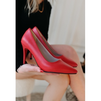 Jilya Kırmızı Cilt Stiletto Ayakkabı - Lisinya