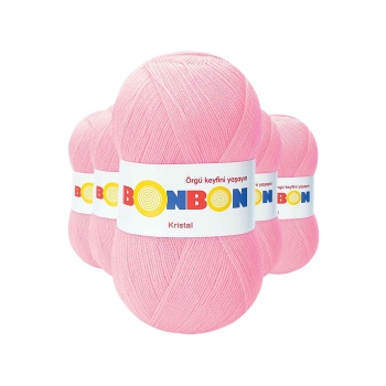 5 Adet Kristal El Örgü Lif İpi Şeker Pembe 98588