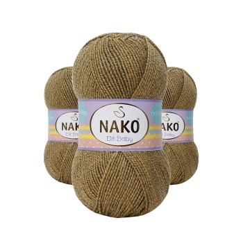 3 Adet Elite Baby El Örgü İpi Tüylenmeyen Bebek Yünü Sarı Gri 21354