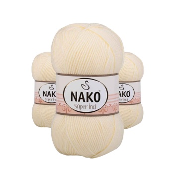 3 Adet Süper İnci El Örgü İpi 100 gr Krem 256