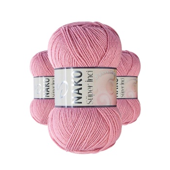 3 Adet Süper İnci El Örgü İpi 100 gr Gül Kurusu 275